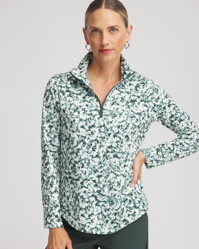 Zenergy UPF Printed Zip-Front Pullover